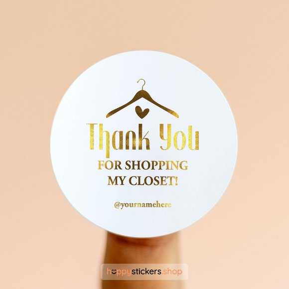 Thank You For Shopping My Closet Stickers with Name or Custom Text - Picture 11 of 17